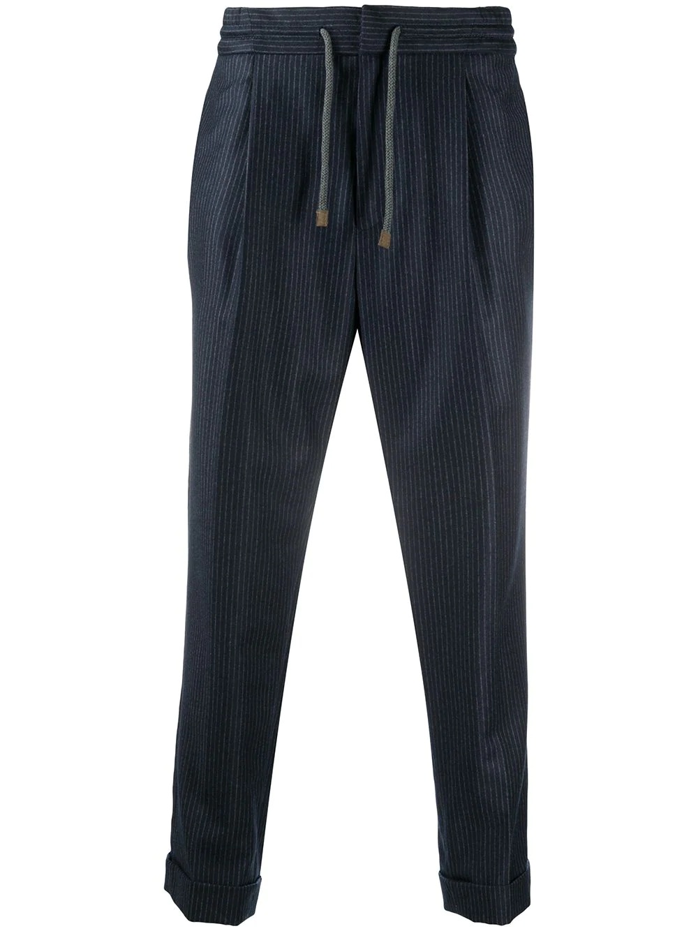 pinstriped tapered trousers - 1