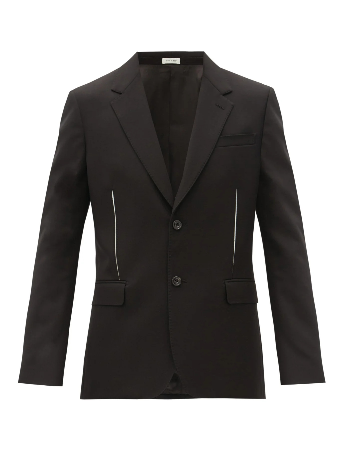 Slashed-effect single-breasted wool jacket - 1