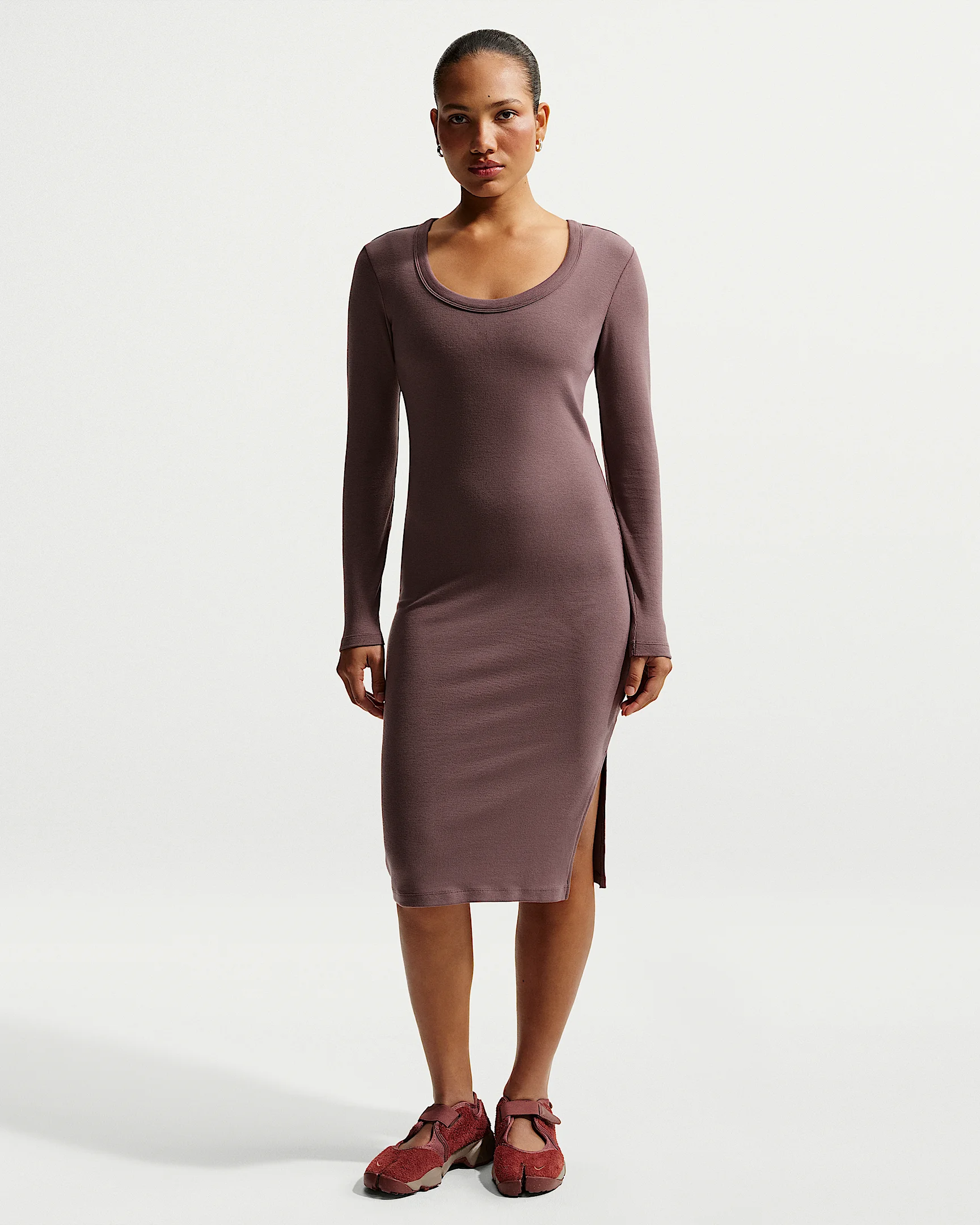 Nike Sportswear Chill Knit Women's Tight Long-Sleeve Midi Mini-Rib Dress - 1