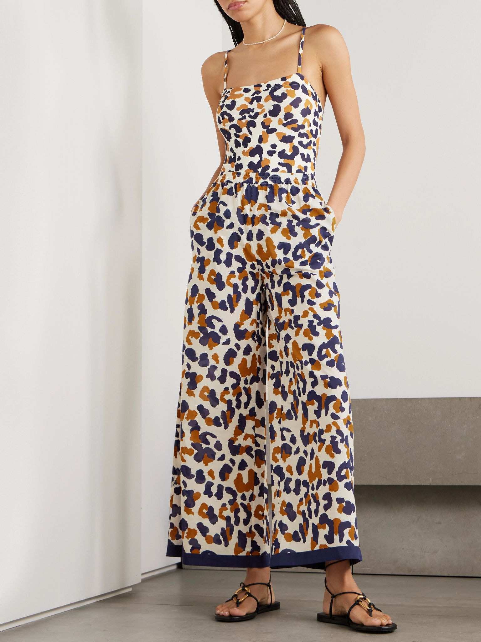 Capitaine printed cotton and silk-blend voile wide-leg pants Multi - 2