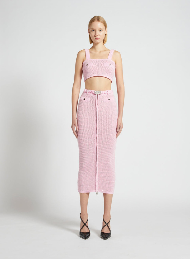 Alessandra Rich SEQUIN COTTON BLEND KNITTED BRALET outlook