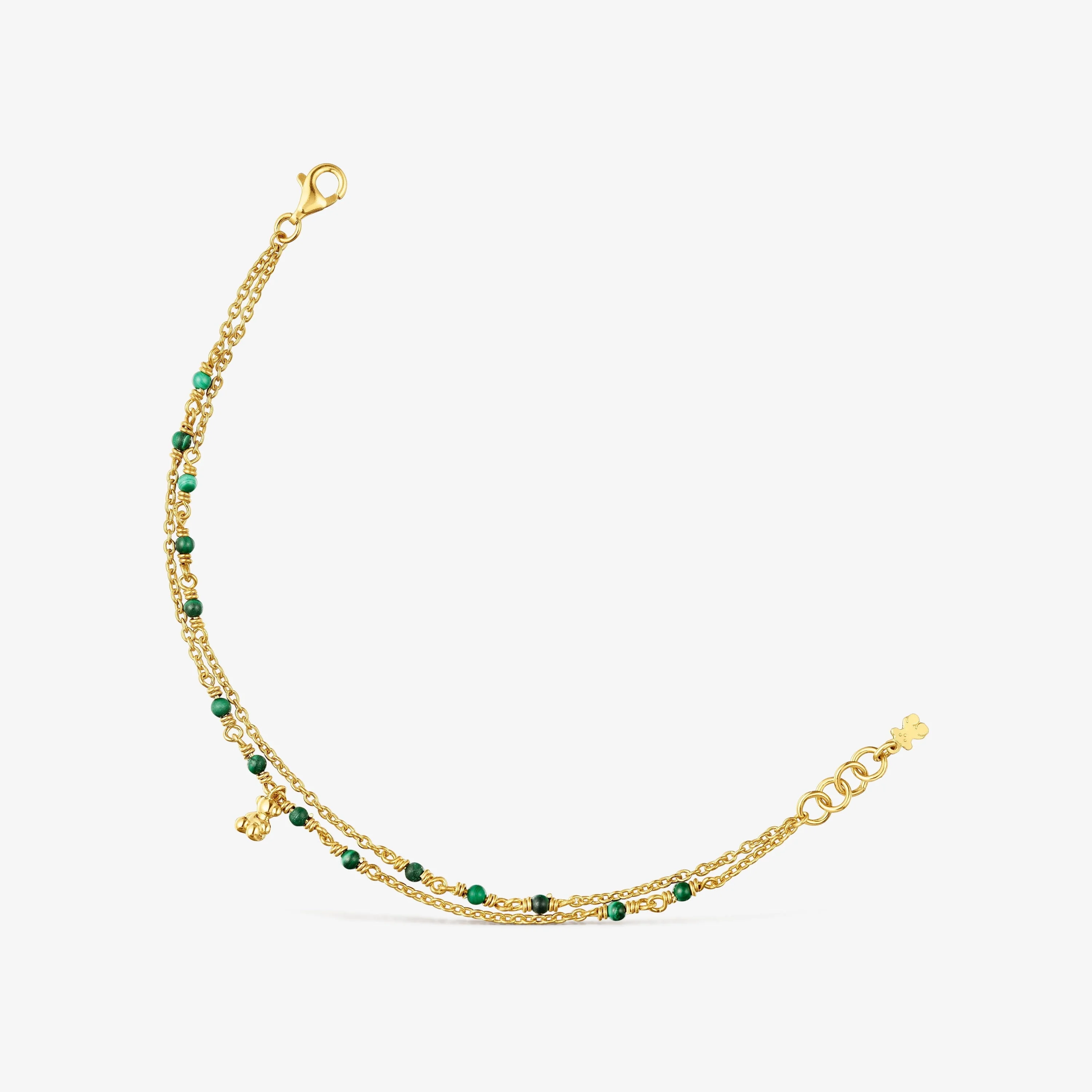 Silver vermeil and malachite Bracelet Bold Bear - 1