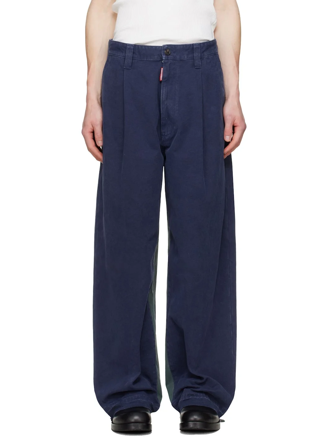 Blue Re-Worked Colorblock Easy Zoot Trousers - 1