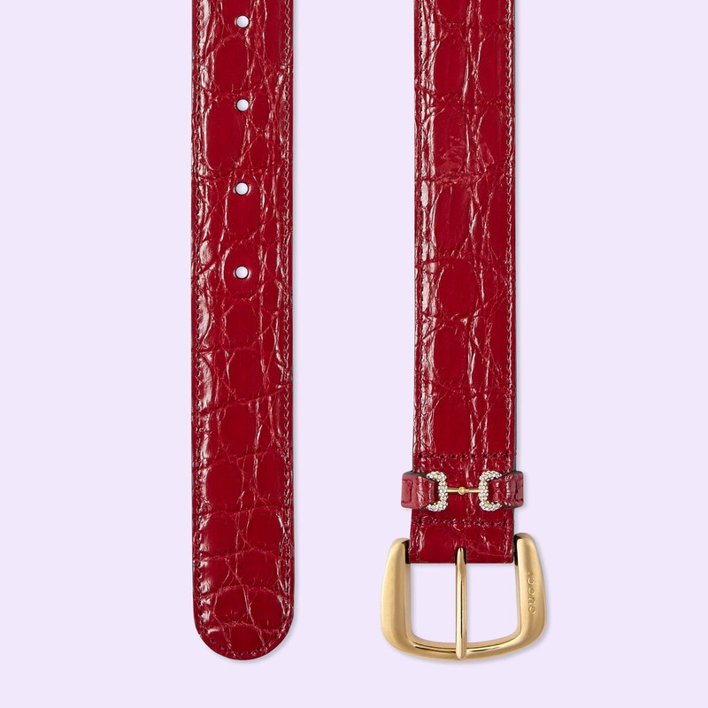 GUCCI Caiman belt with crystal Horsebit outlook