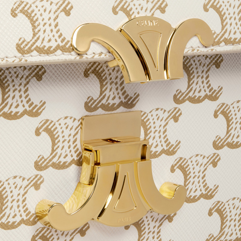 SHOULDER BAG CLAUDE in Triomphe canvas and calfskin 5