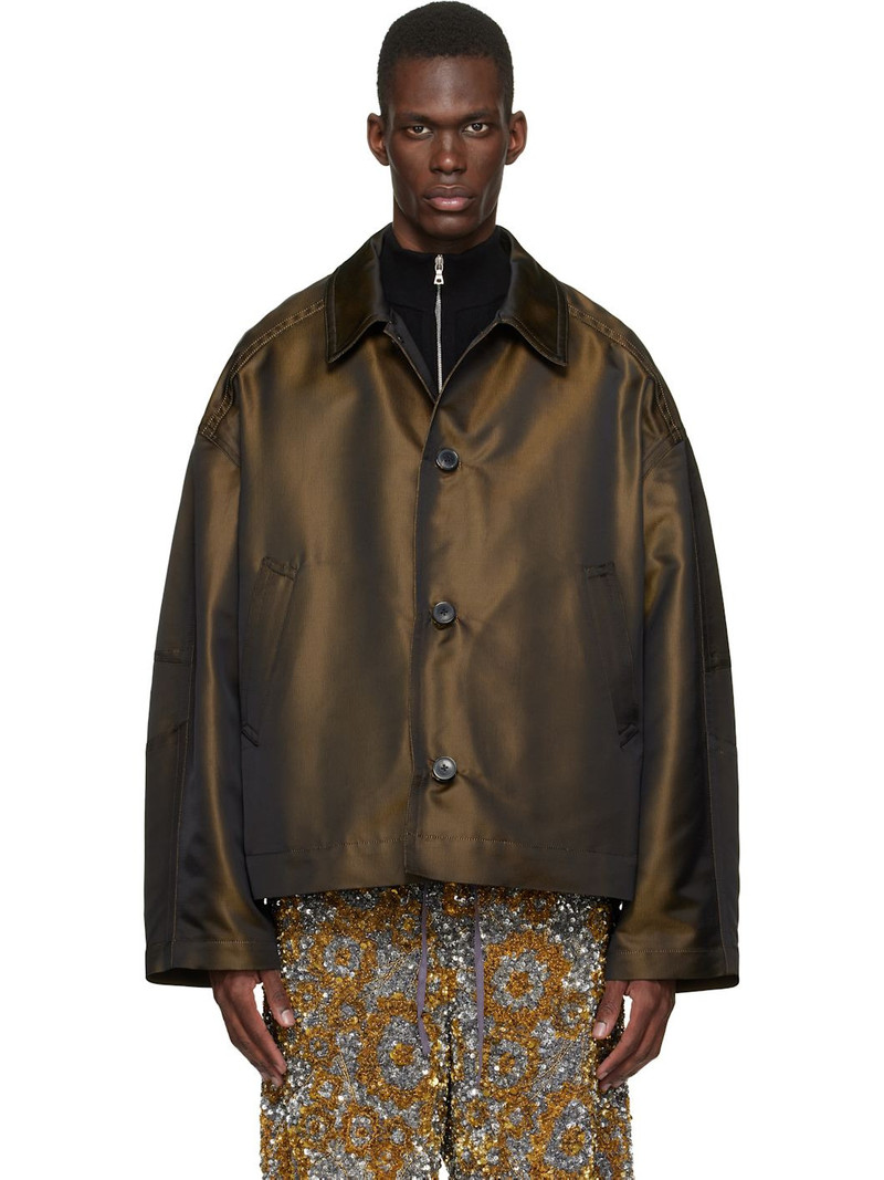 Brown Dropped Shoulder Jacket 1