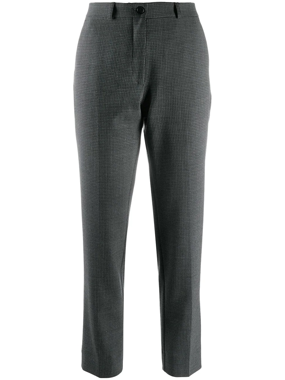 check pattern tailored trousers  - 1