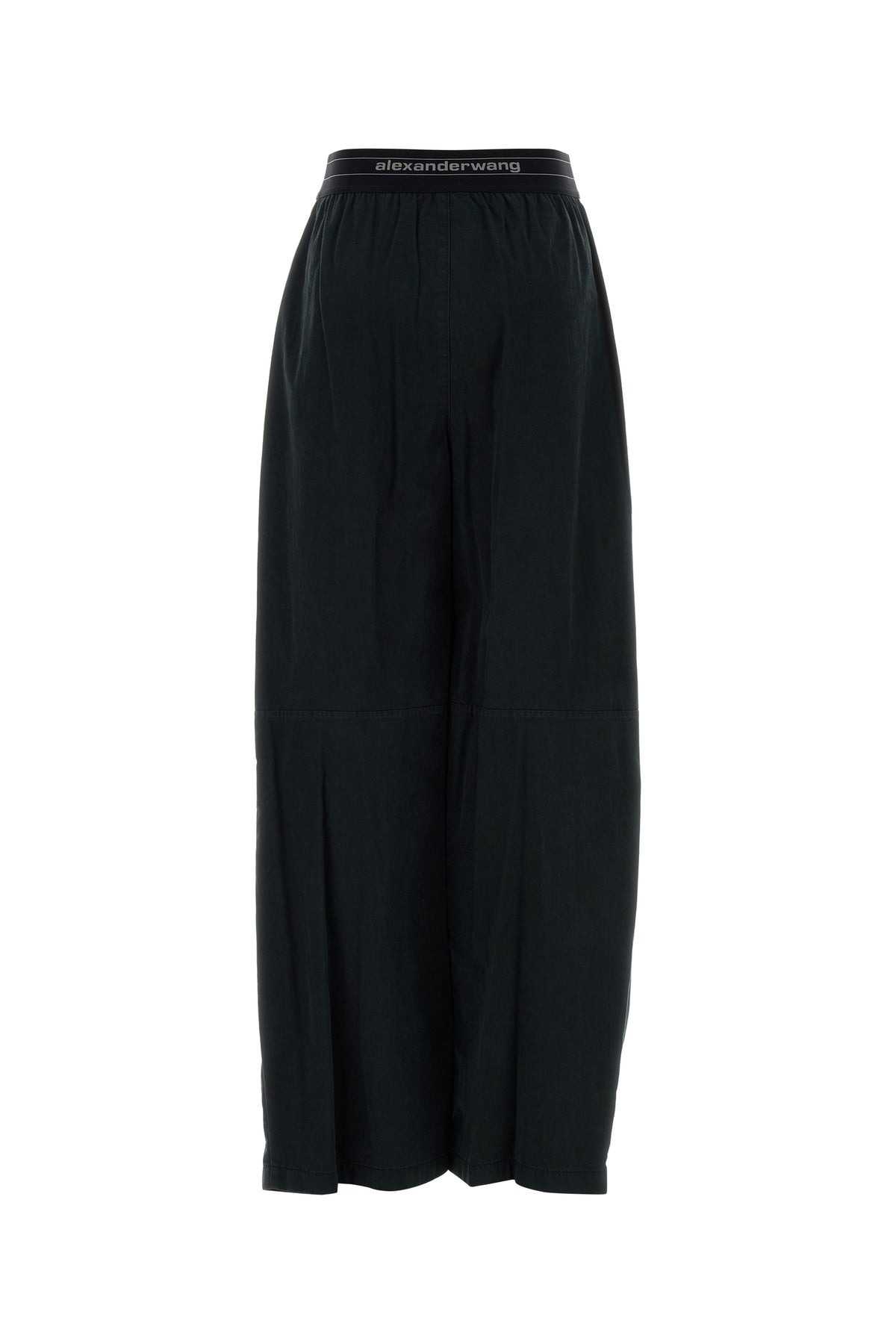 Black cotton blend wide-leg pant - 2