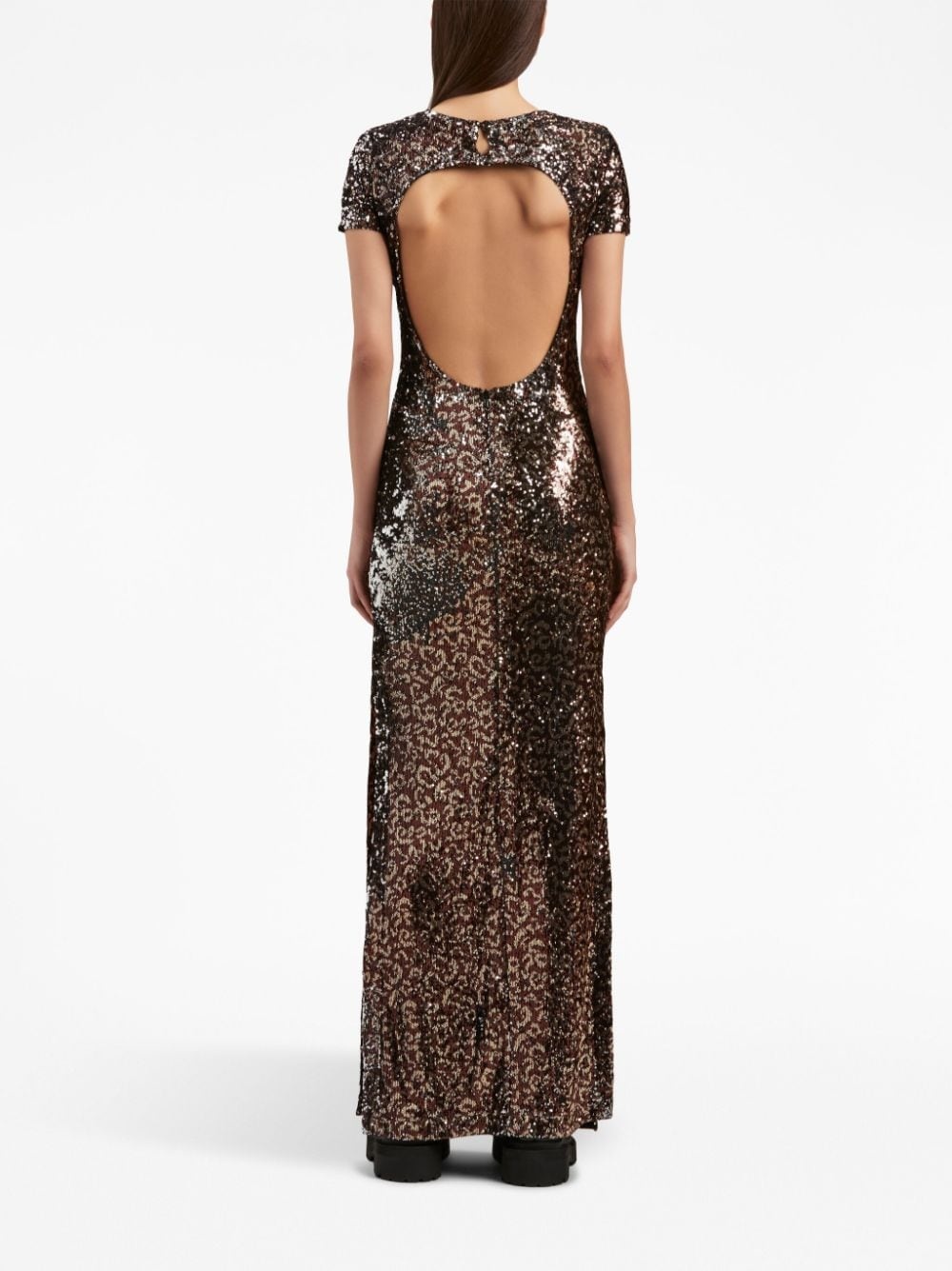 back-opening sequin maxi dress - 5