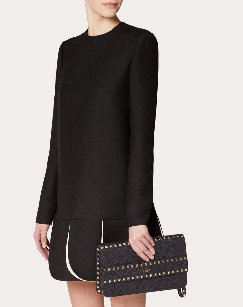 Rockstud Grainy Calfskin Clutch 6
