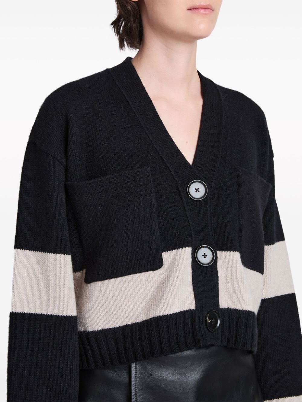 Sofia striped wool-blend cardigan - 5