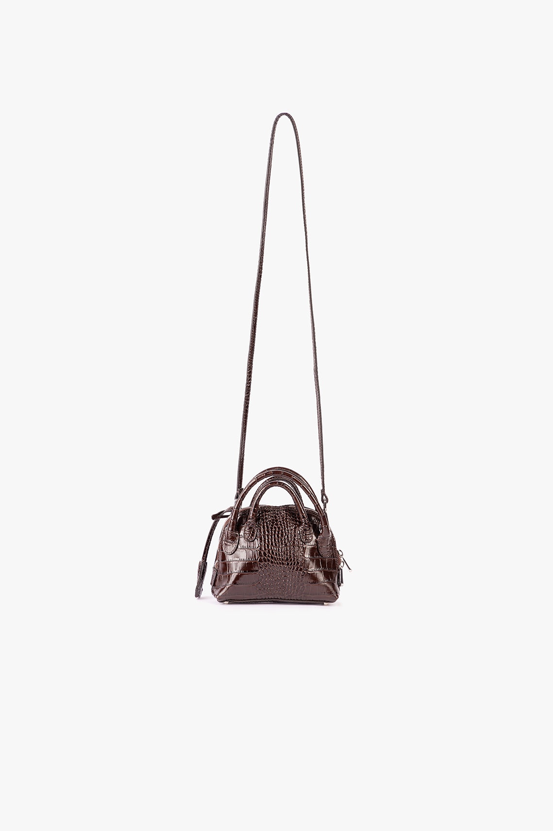 SMALL LIV DOUBLE HANDLE BAG BROWN 3