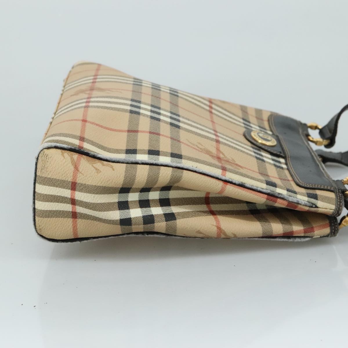 Burberry Nova Check Shoulder Bag Pvc Leather Beige - 3