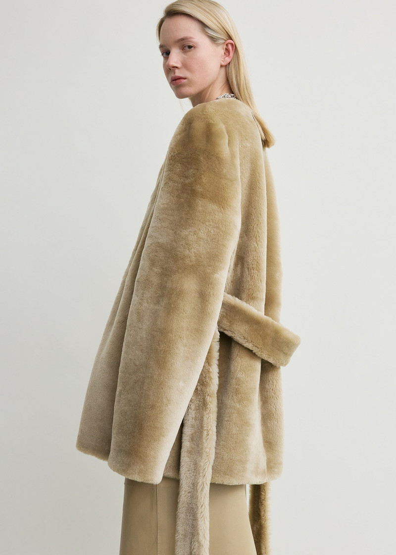 Plush shearling jacket rye 6