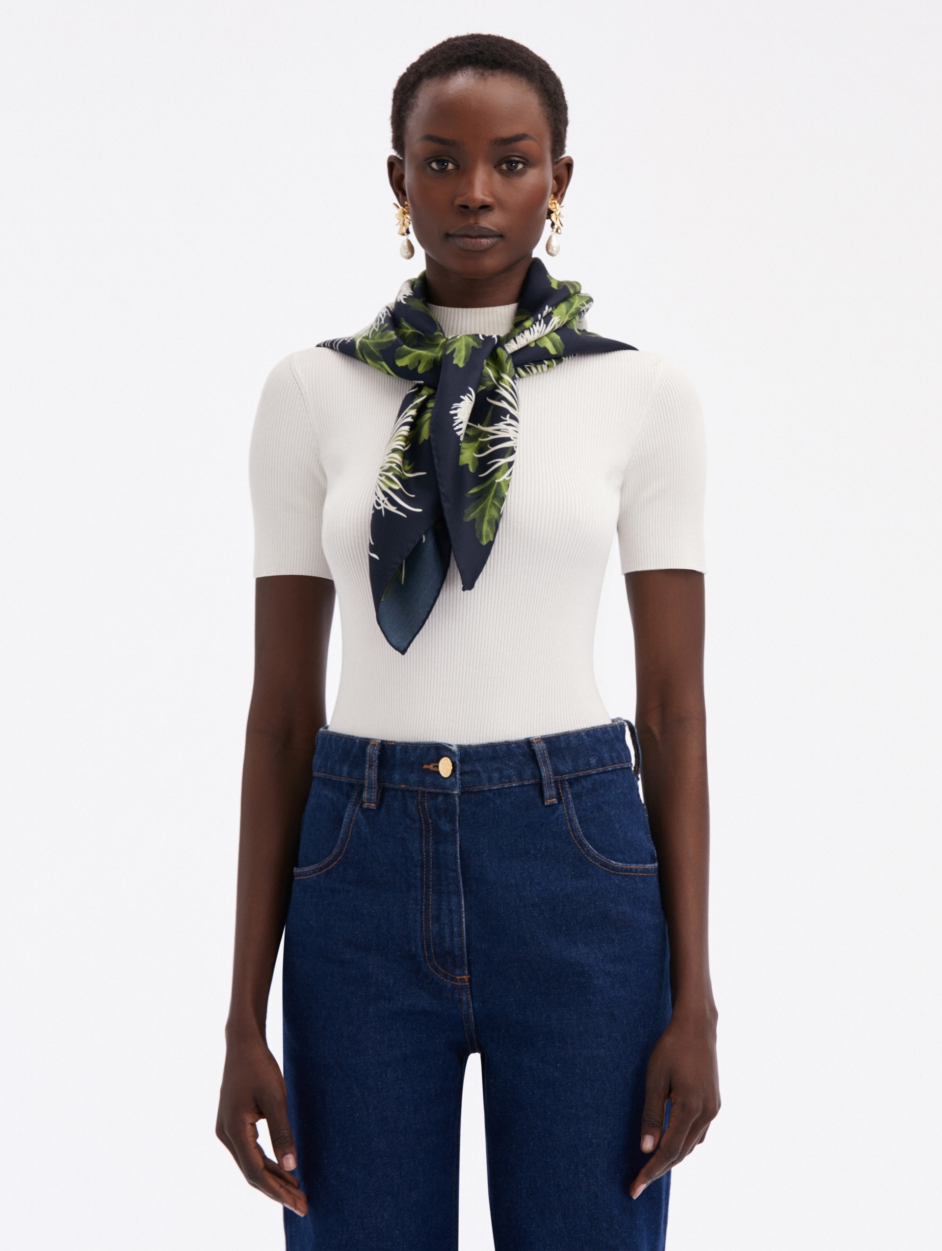 CHRYSANTHEMUM SILK TWILL SCARF - 2