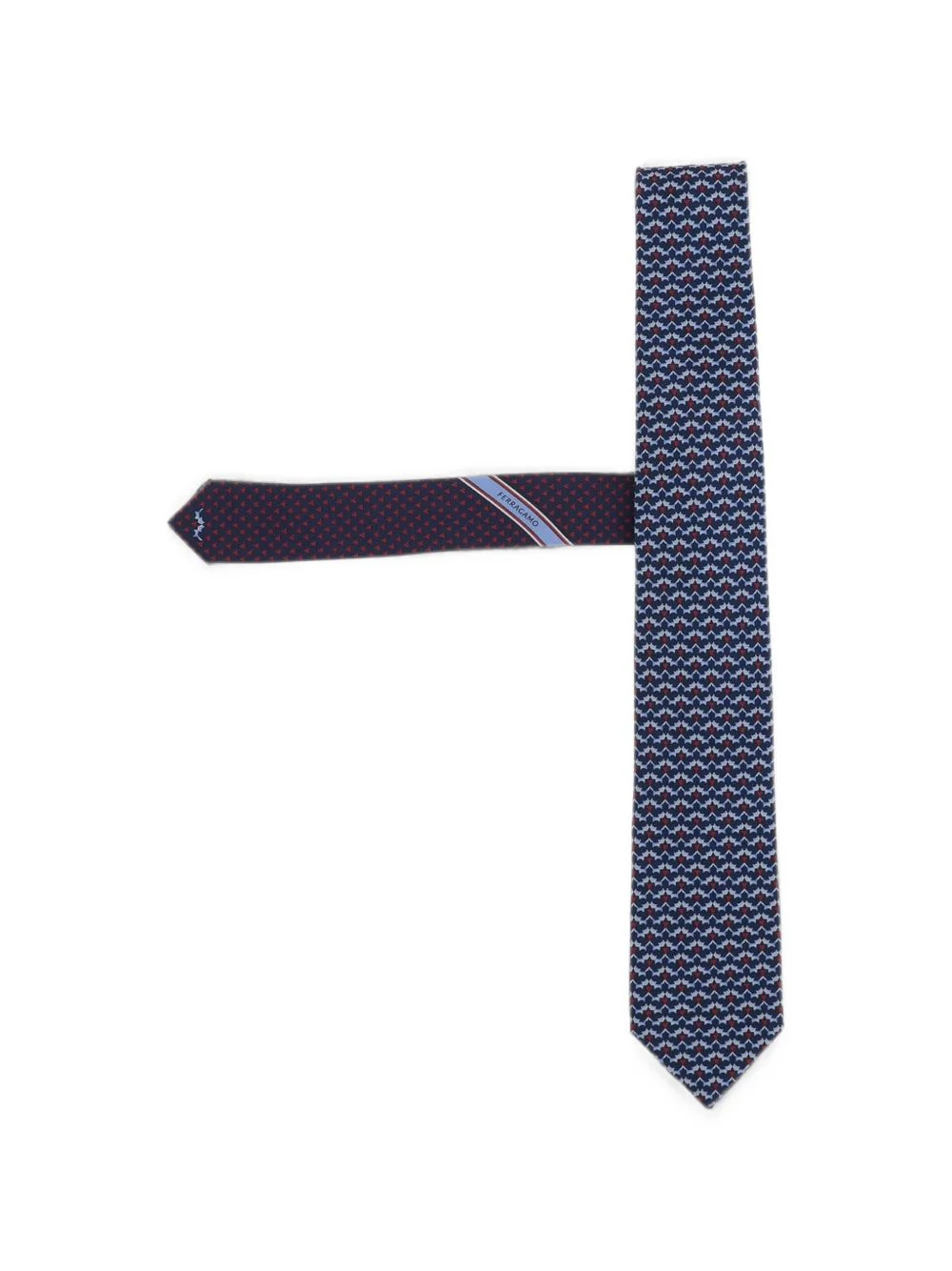 geometric-pattern silk tie - 1