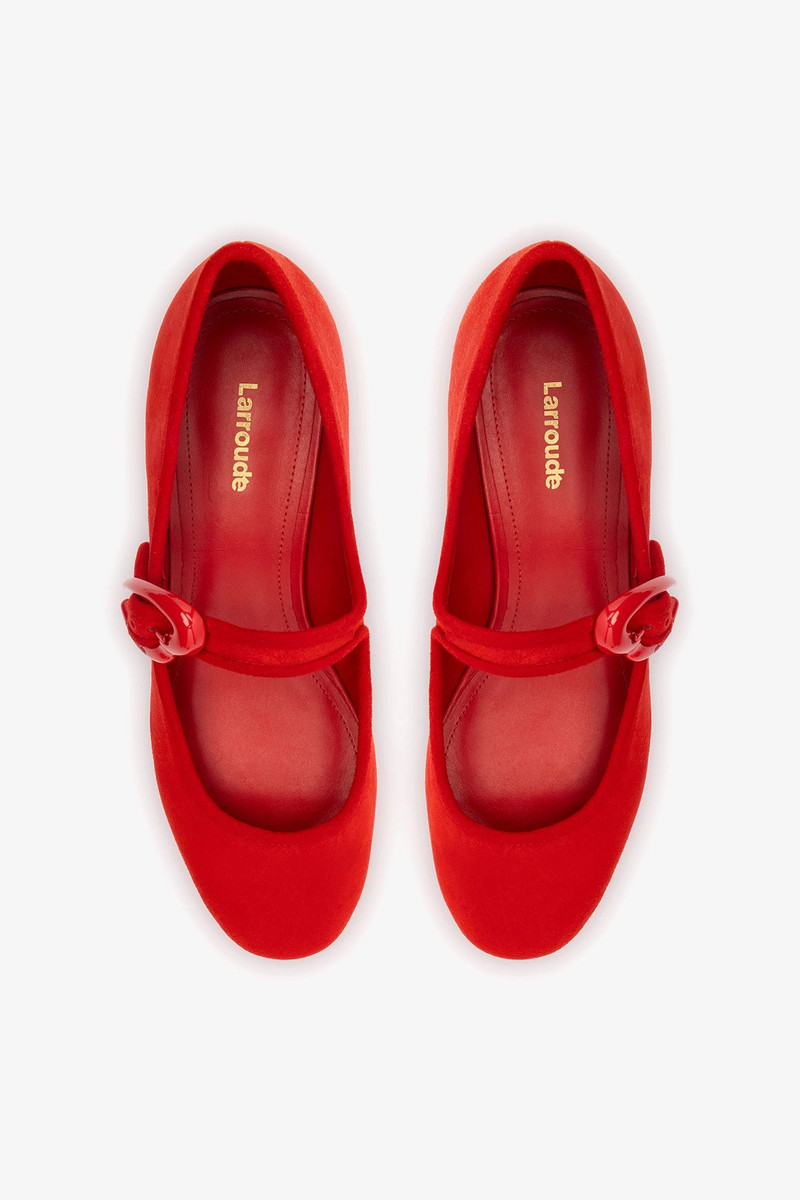 Verona Block Pump In Scarlet Suede 6