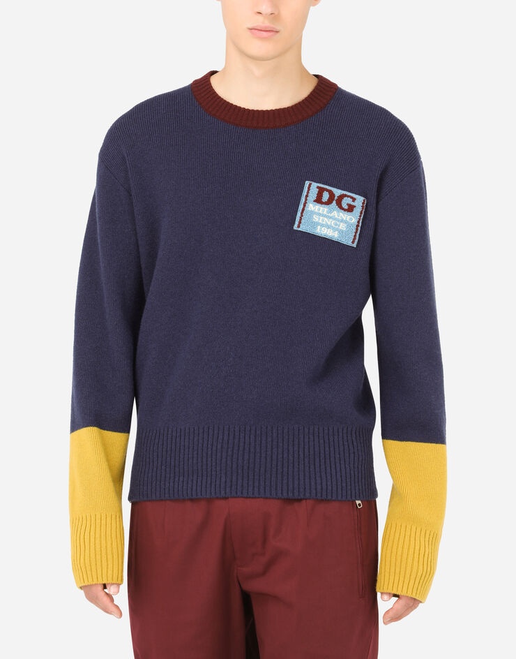Round-neck wool sweater with DG patch - 4
