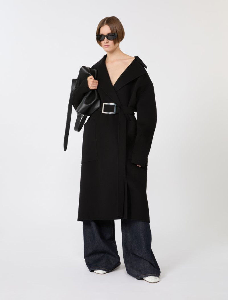 Sportmax Pure wool robe coat - black outlook