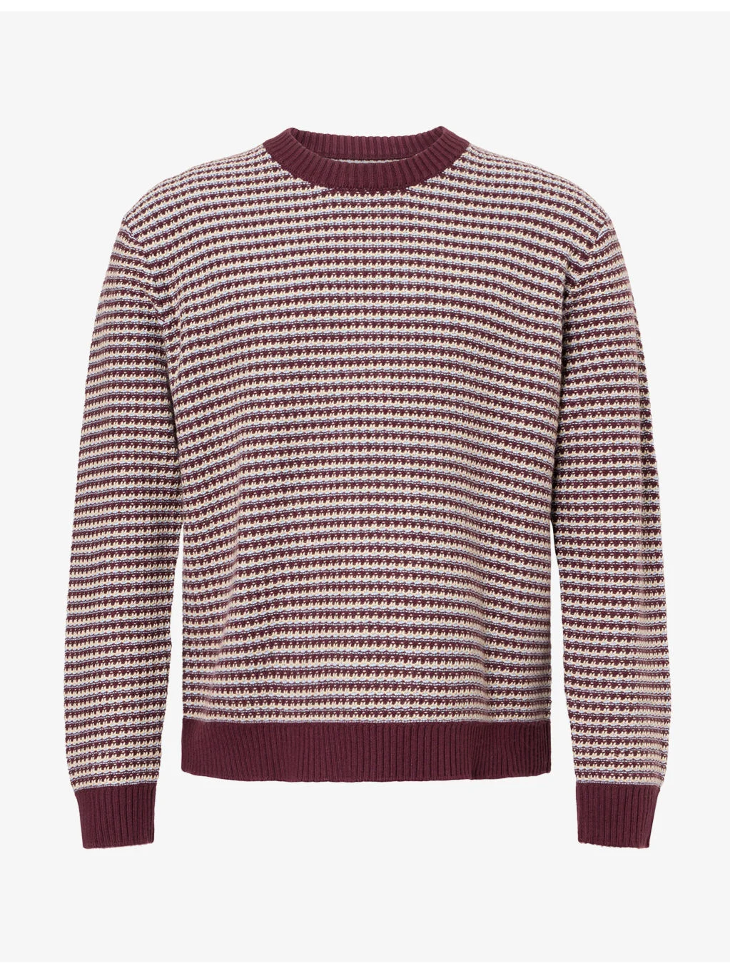 Russell Stripe Crew Neck Wool-Blend Knit Jumper - 1