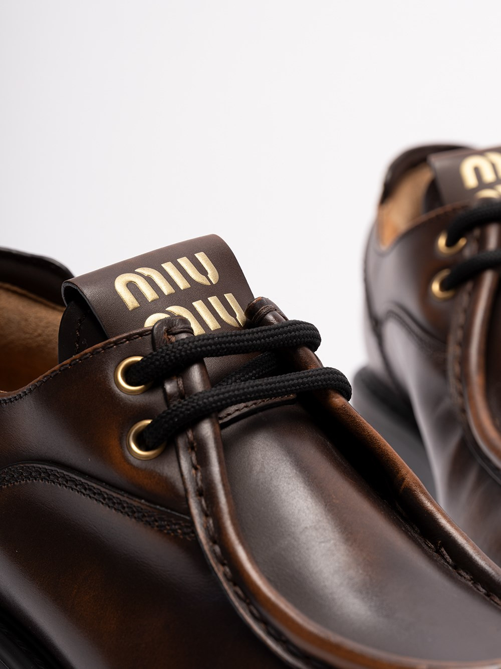 Leather Lace Up Shoes - 5