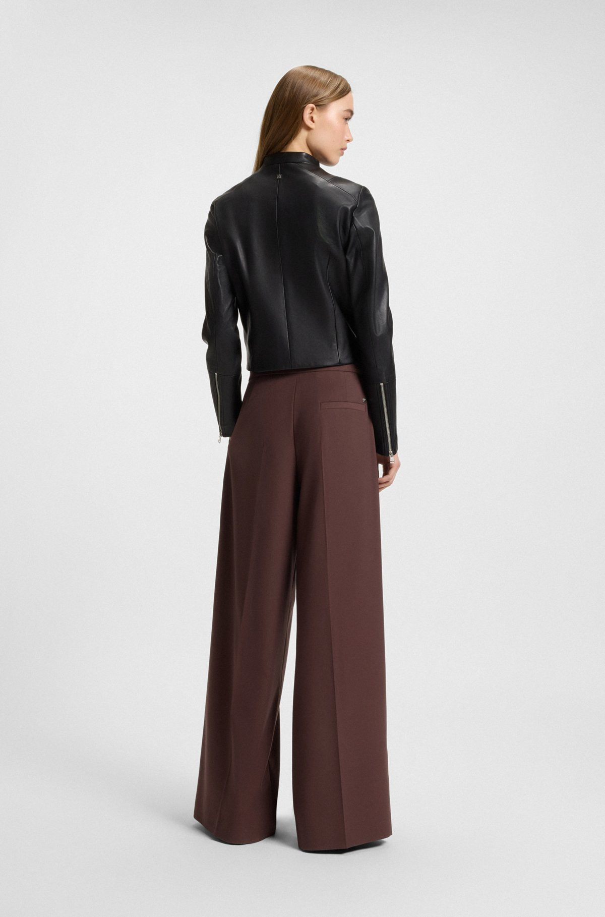 RELAXED-FIT PANTS IN STRETCH FABRIC WITH WRAP EFFECT - 4