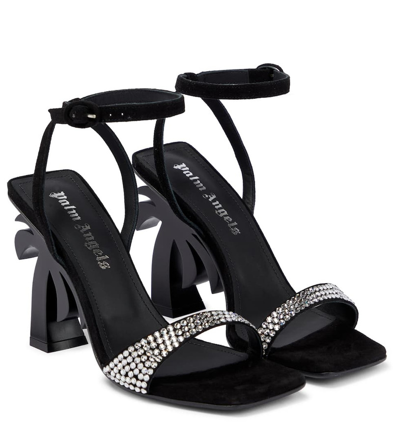 Palm embellished suede sandals 1