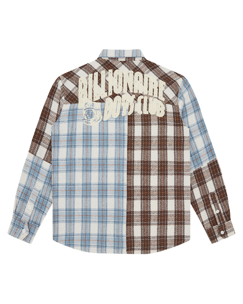 BILLIONAIRE BOYS CLUB ARCH LOGO PATCHWORK CHECK SHIRT outlook