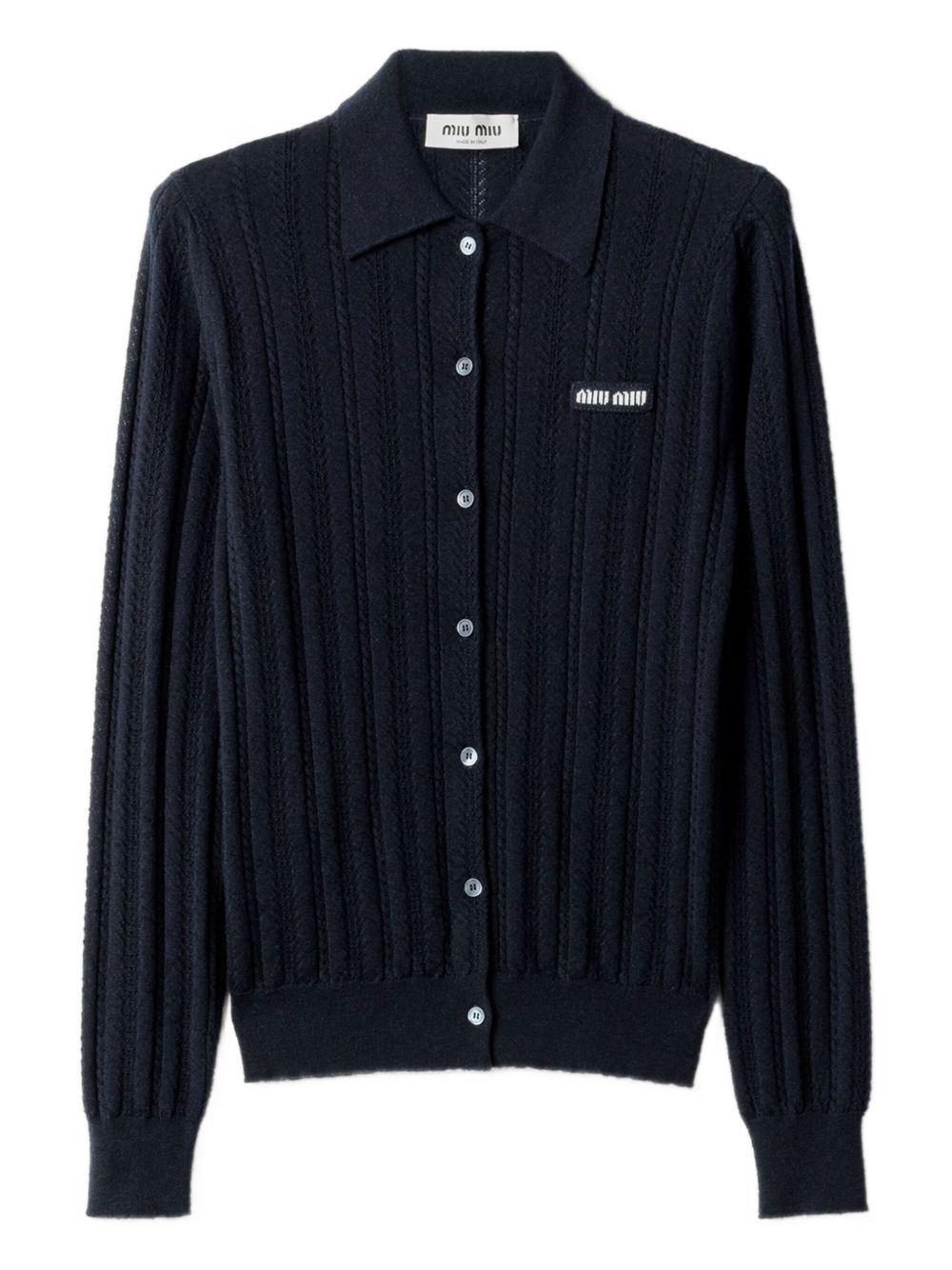 openwork-knit cardigan - 1