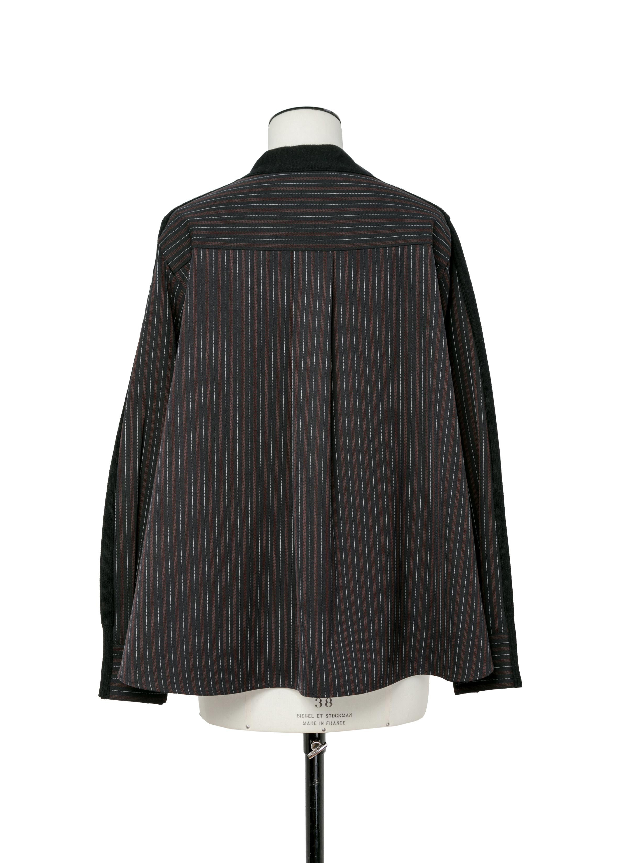Stripe Doeskin x Wool Knit Cardigan - 4