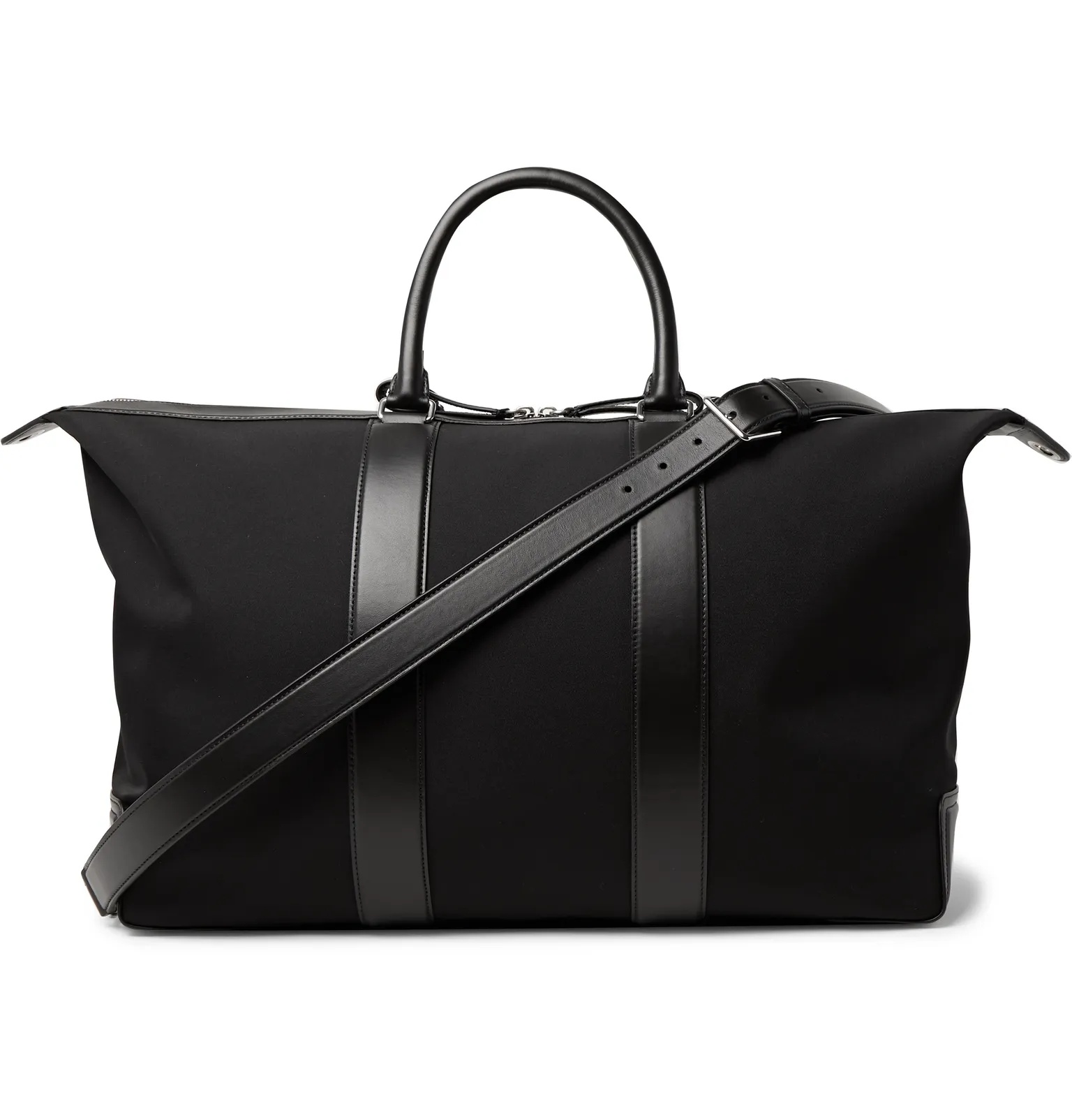 Leather-Trimmed Nylon-Twill Holdall - 1