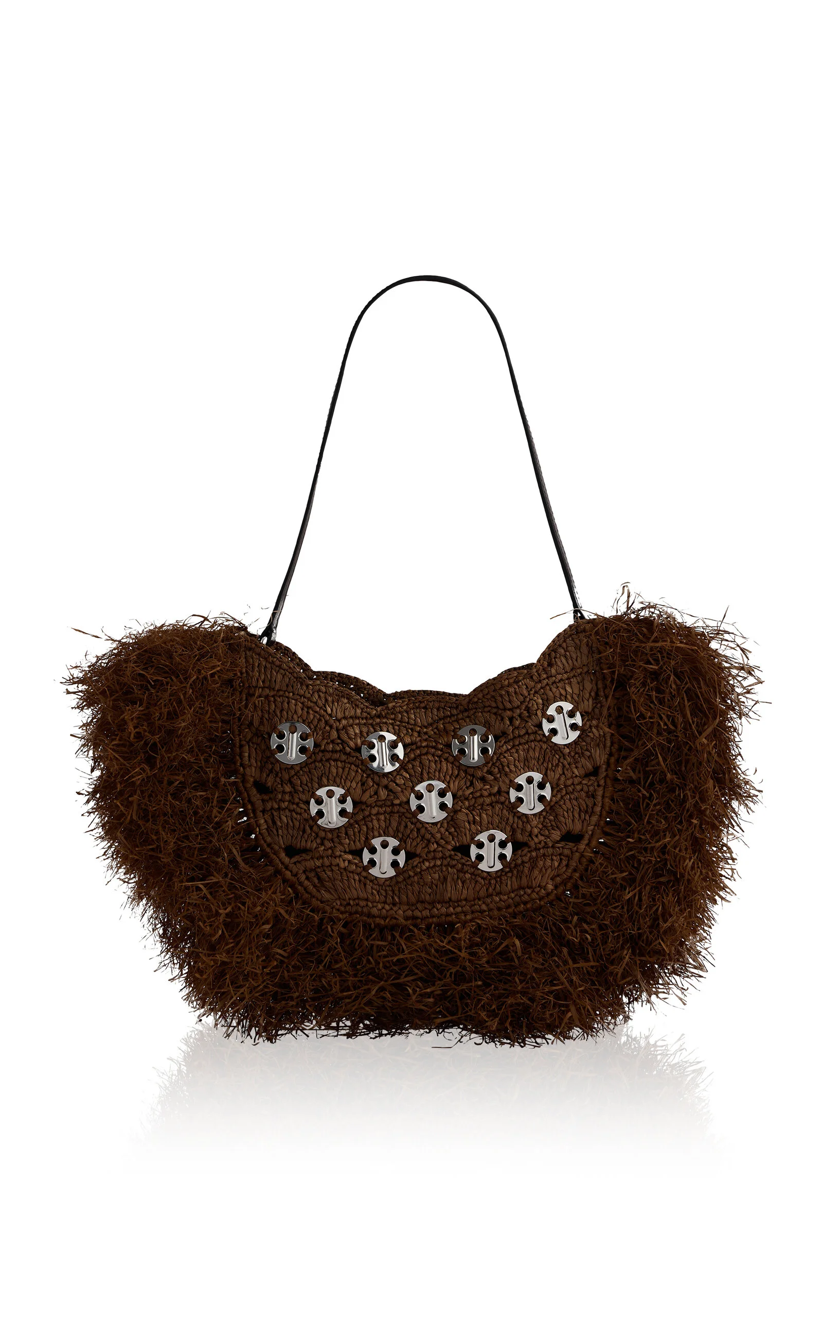 Fur Shoulder Bag With Fringe brown - 1