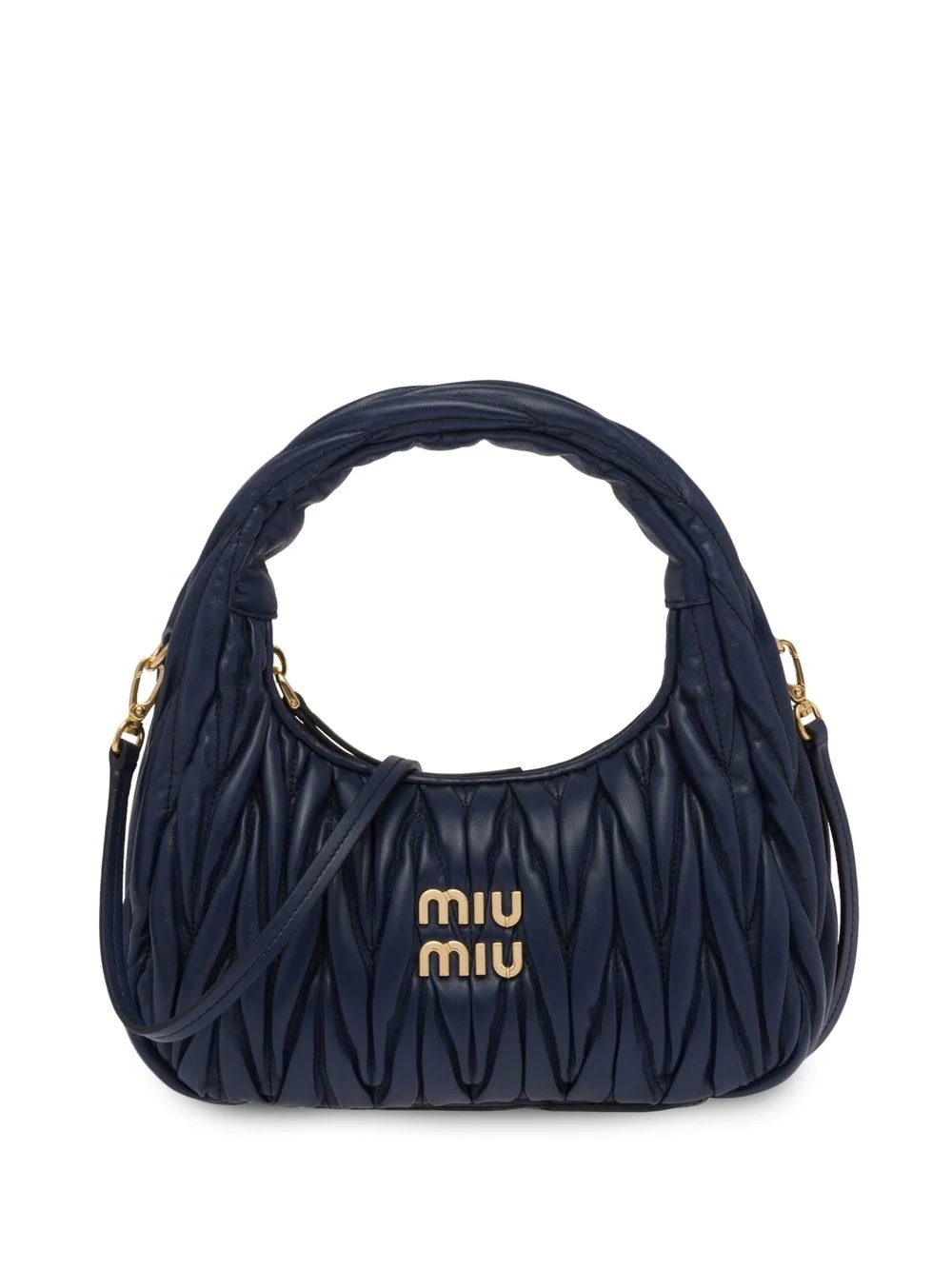 Miu Wander matelassé mini hobo bag - 1