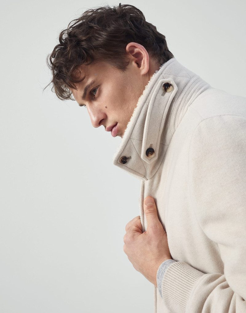 Lightweight water-resistant cashmere aviator jacket with Thermore® padding and detachable shearling 3
