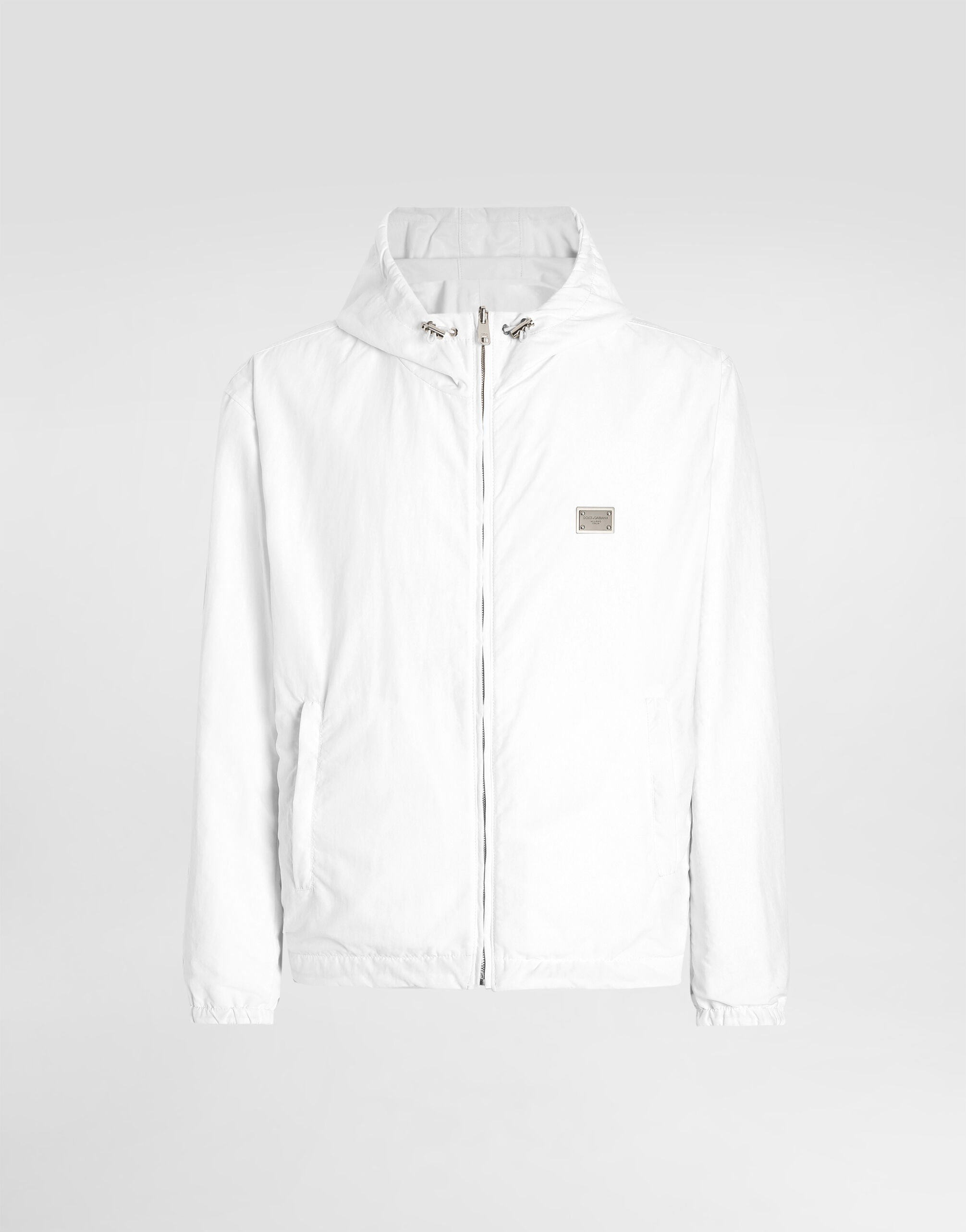 Leather and fabric jacket with reversible hood - 6