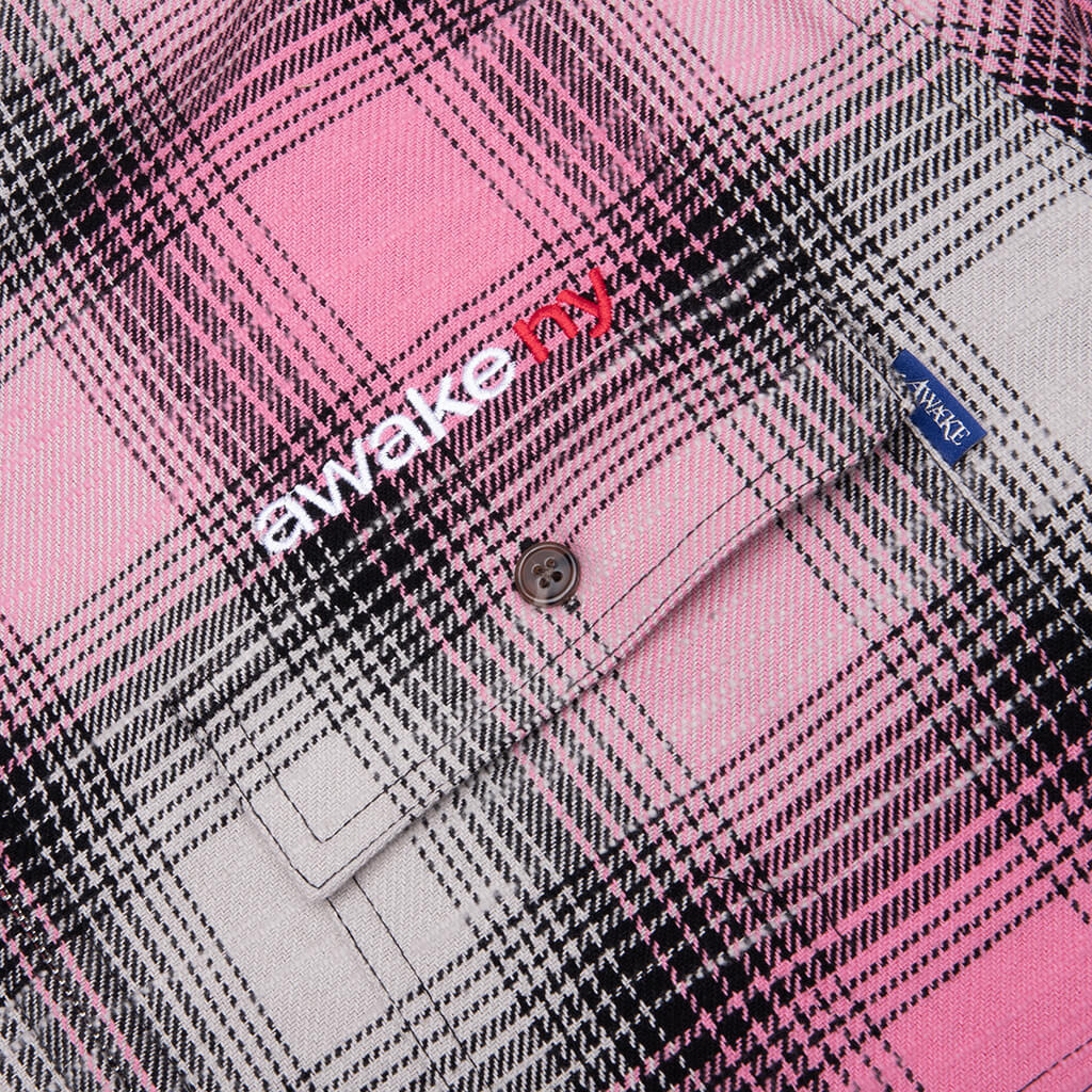 FLANNEL ZIP SHIRT - PINK - 3