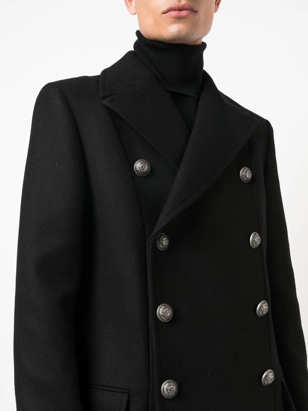 double-breasted virgin-wool coat - 5
