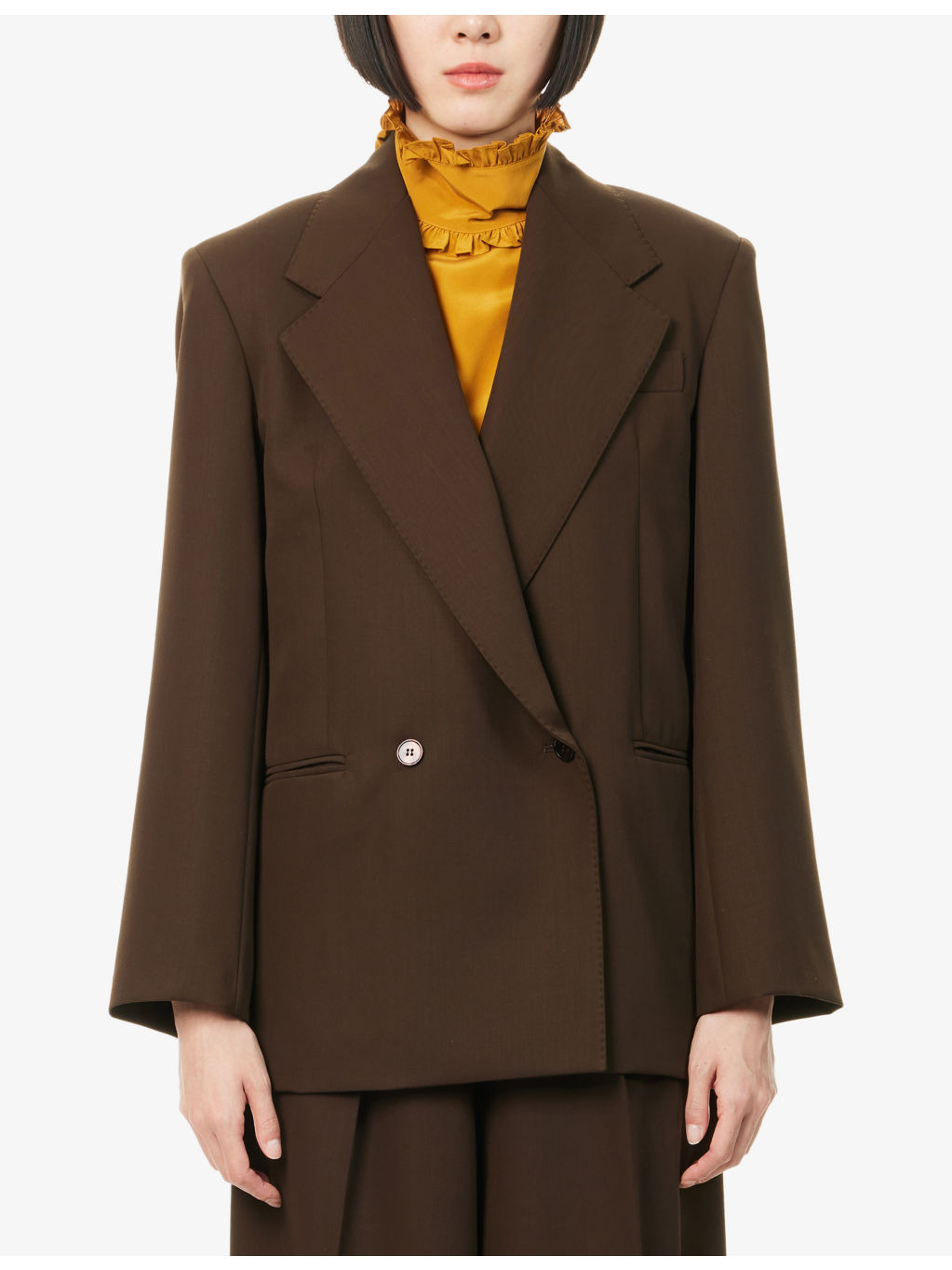 Ginseng Notch-Lapels Wool Blazer - 3