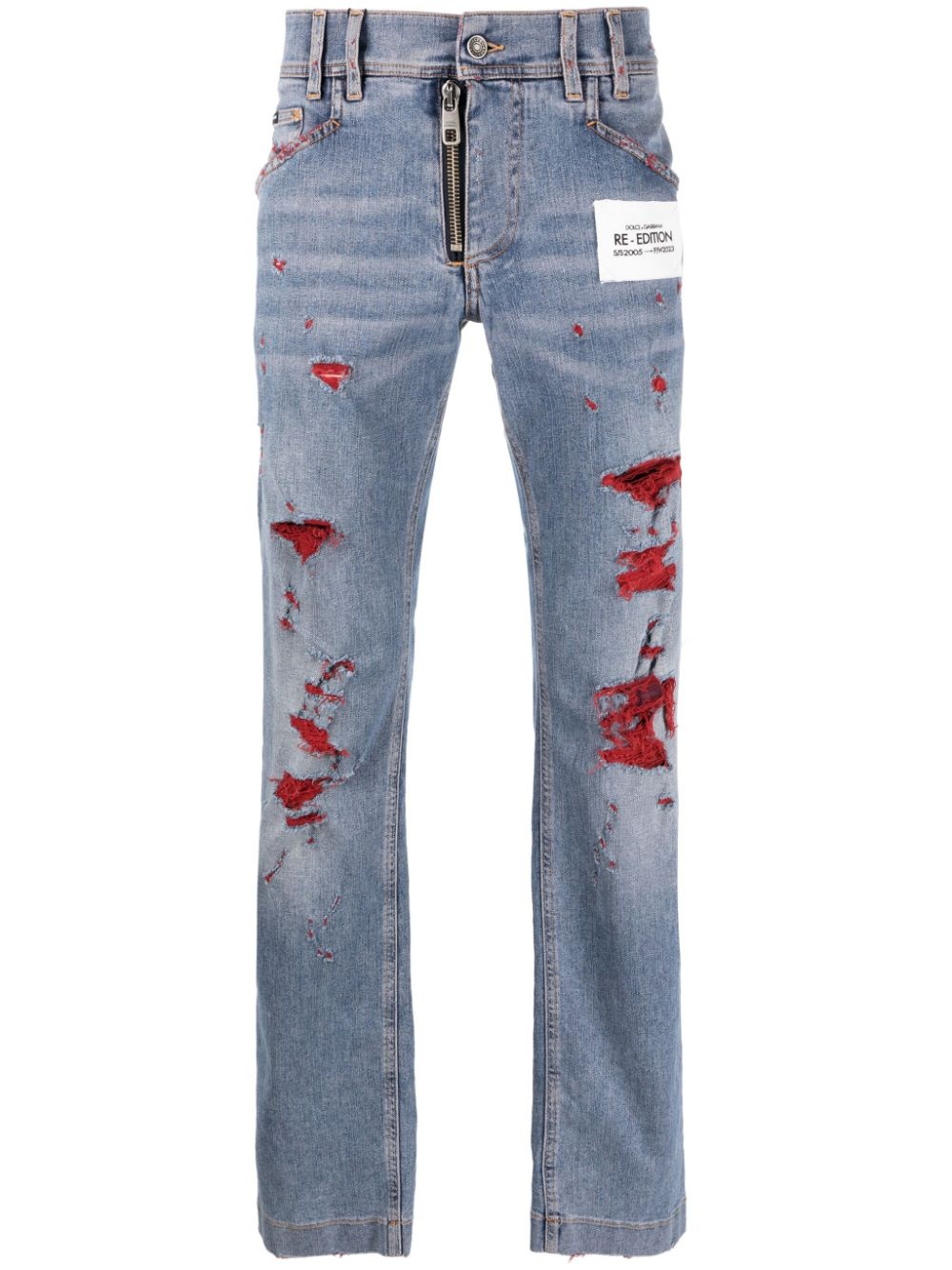 ripped slim-fit jeans - 1