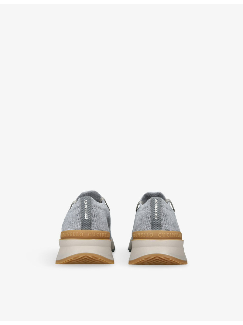 Brunello Cucinelli Brand-Embossed Knitted Trainers outlook
