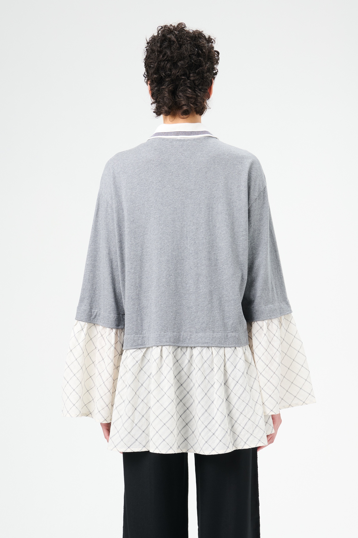 Reminiscing Dress Grey Melange Check - 7
