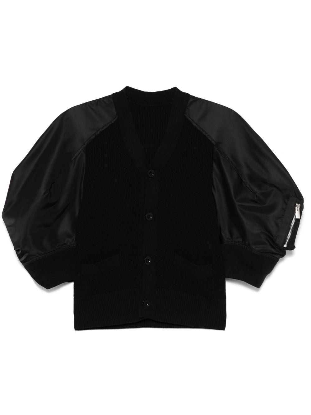 Sacai Women Cotton And Nylon Cardigan - 1