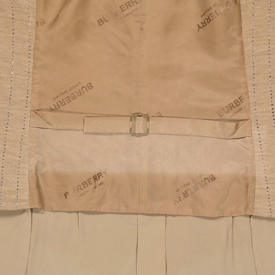 Burberry Pecan Melange Shirt Detail Wool Blend Waistcoat - 7