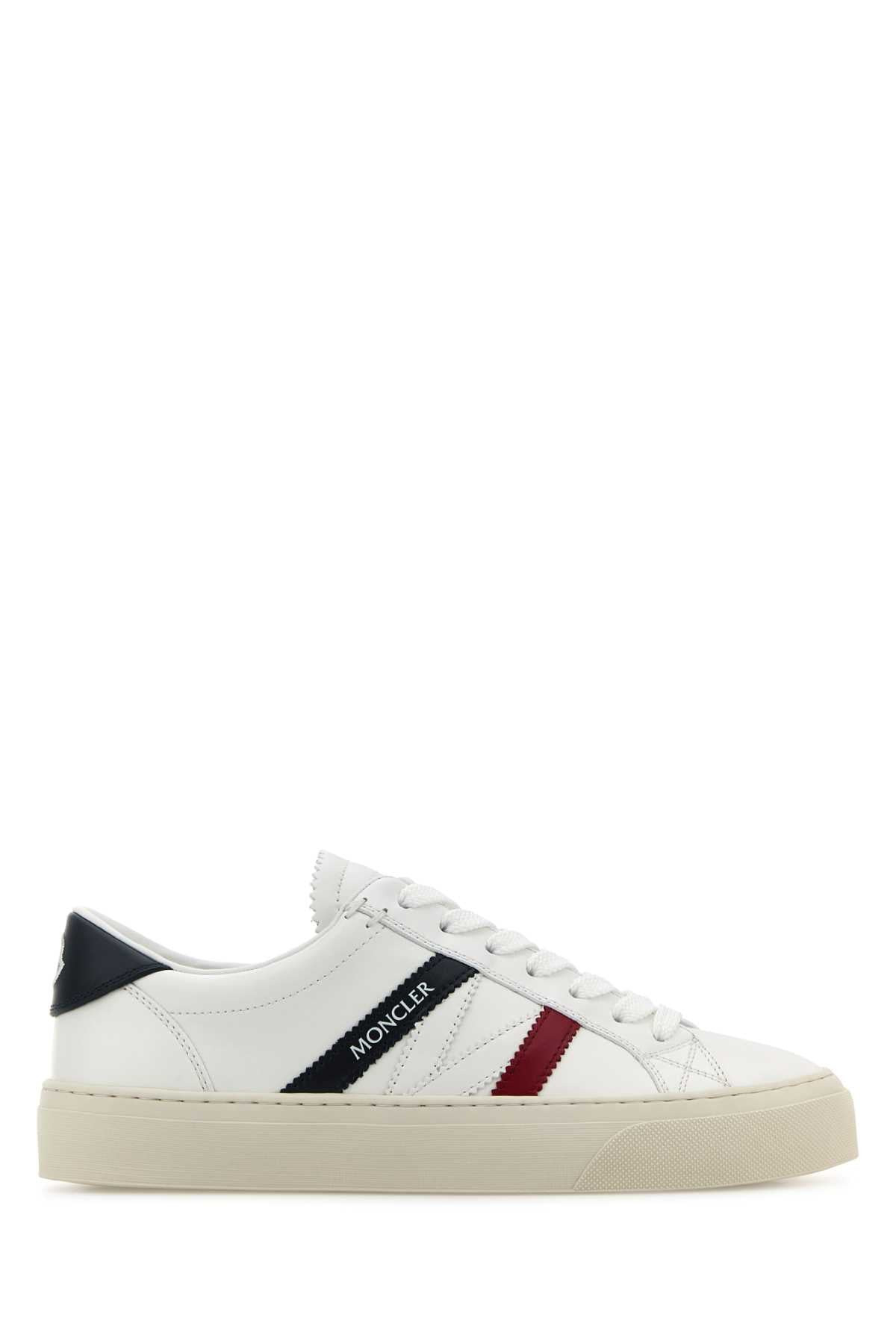 Moncler Men White Leather Monaco 2 Sneakers - 2
