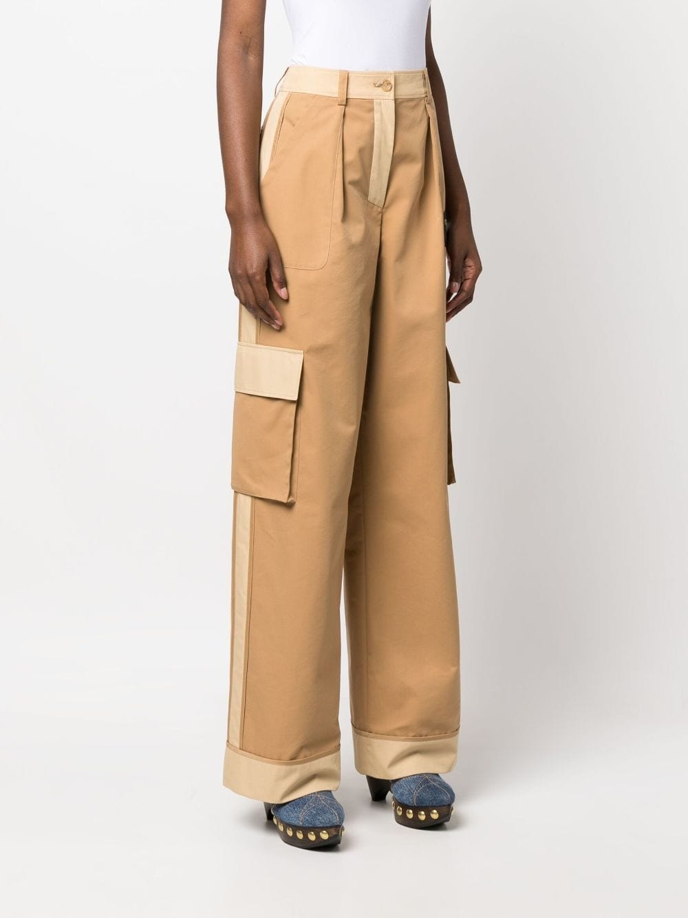 two-tone cargo pants - 3