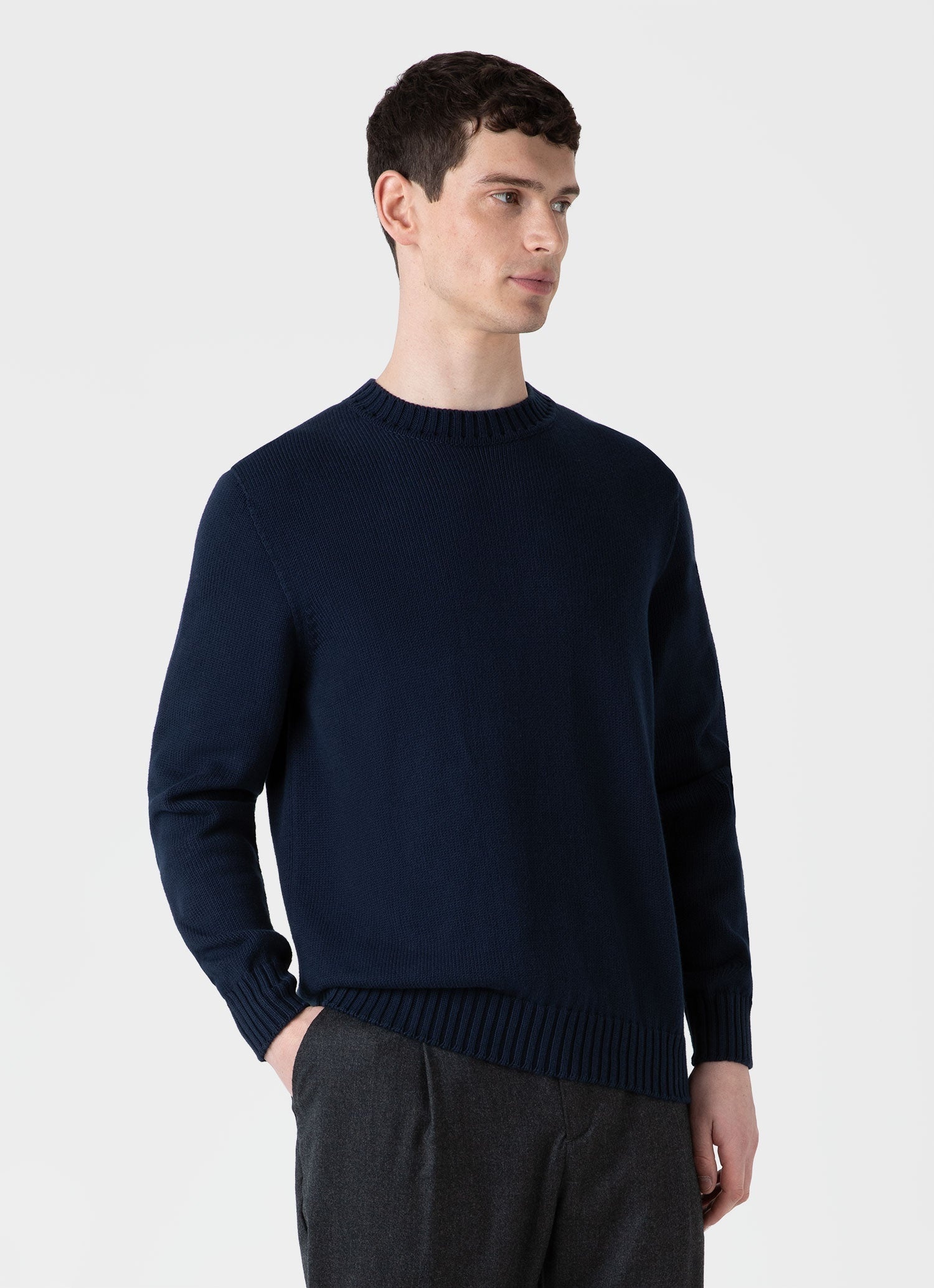 Cotton Crew Neck Jumper - 2