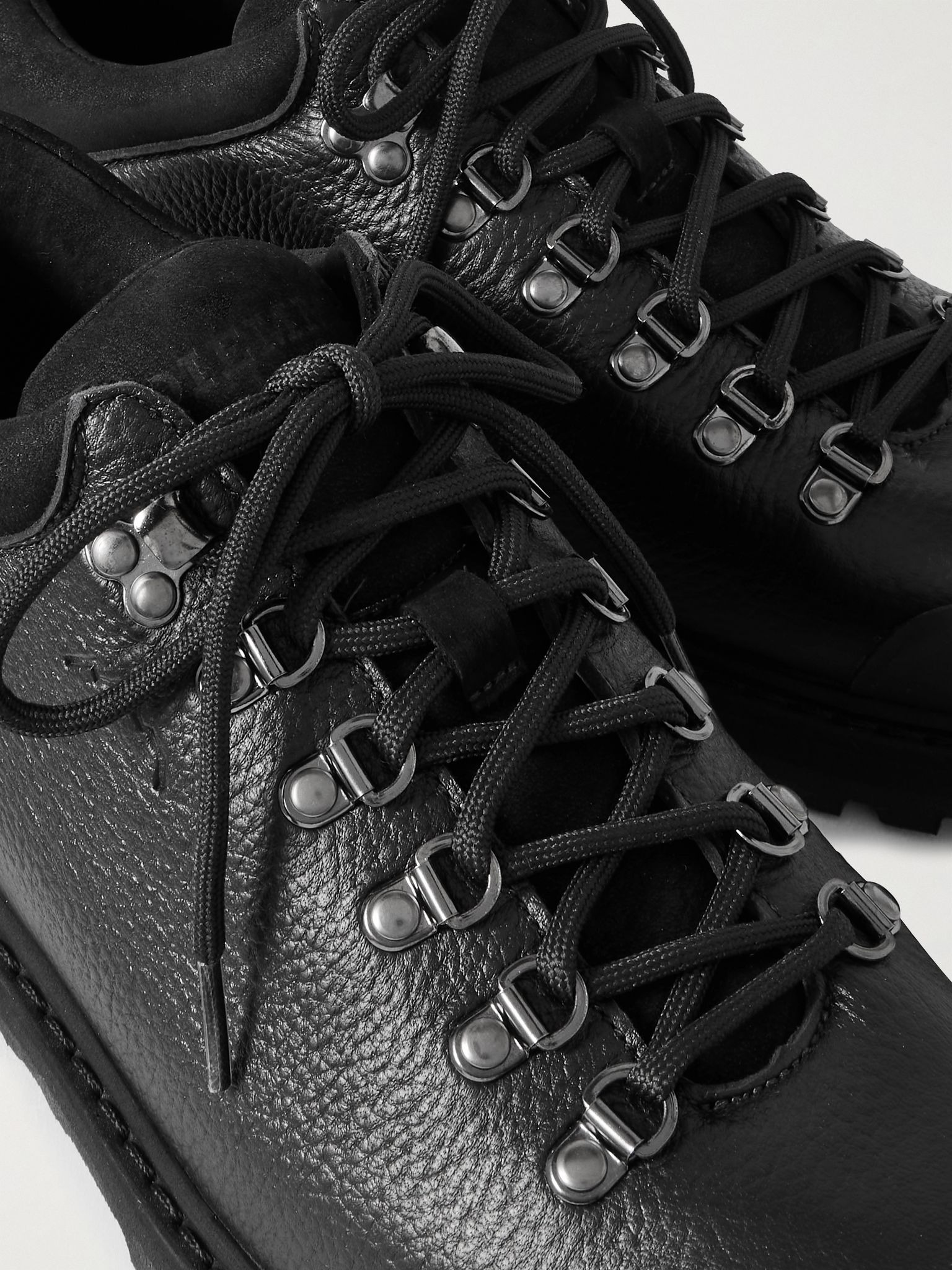Cornaro Rubber and Suede-Trimmed Full-Grain Leather Sneakers Black - 6
