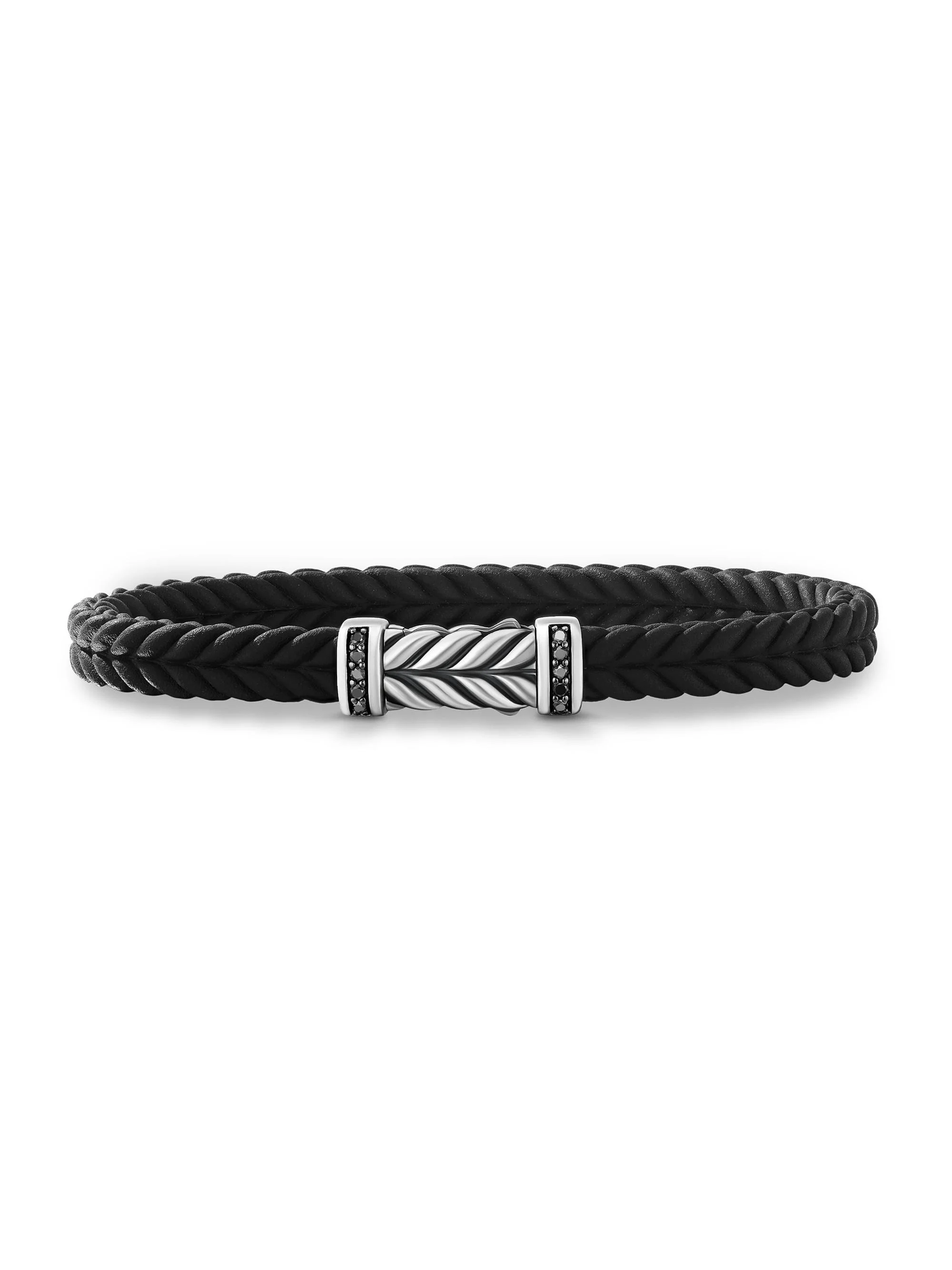 Men's Chevron Rubber Bracelet - Silver - 1