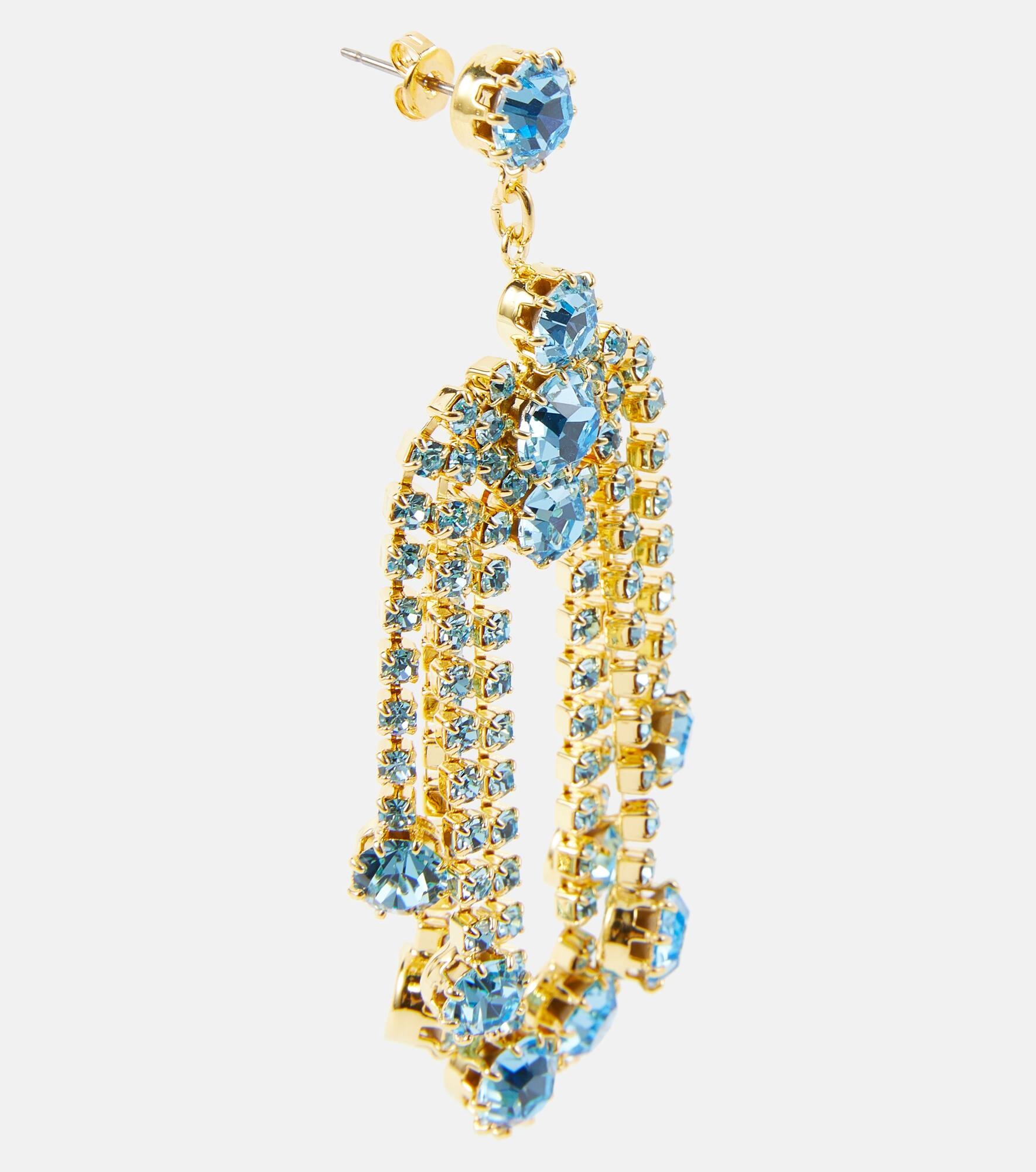 Crystal cascade drop earrings - 2
