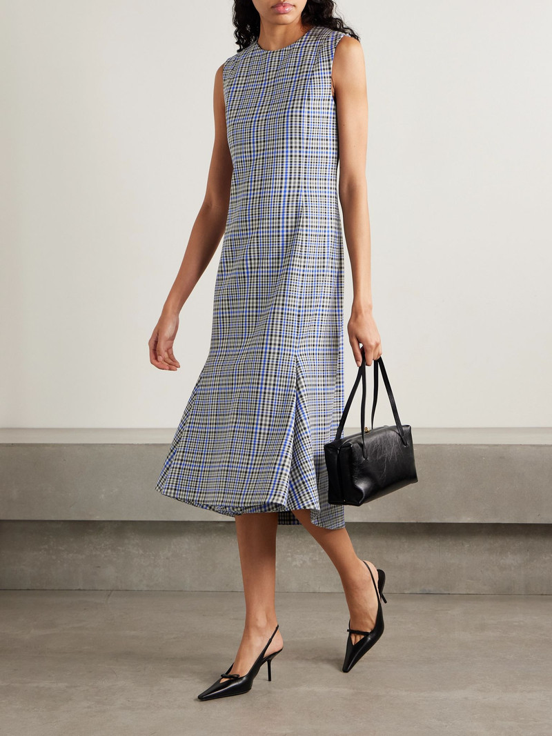 Proenza Schouler Bruna checked twill dress Blue outlook